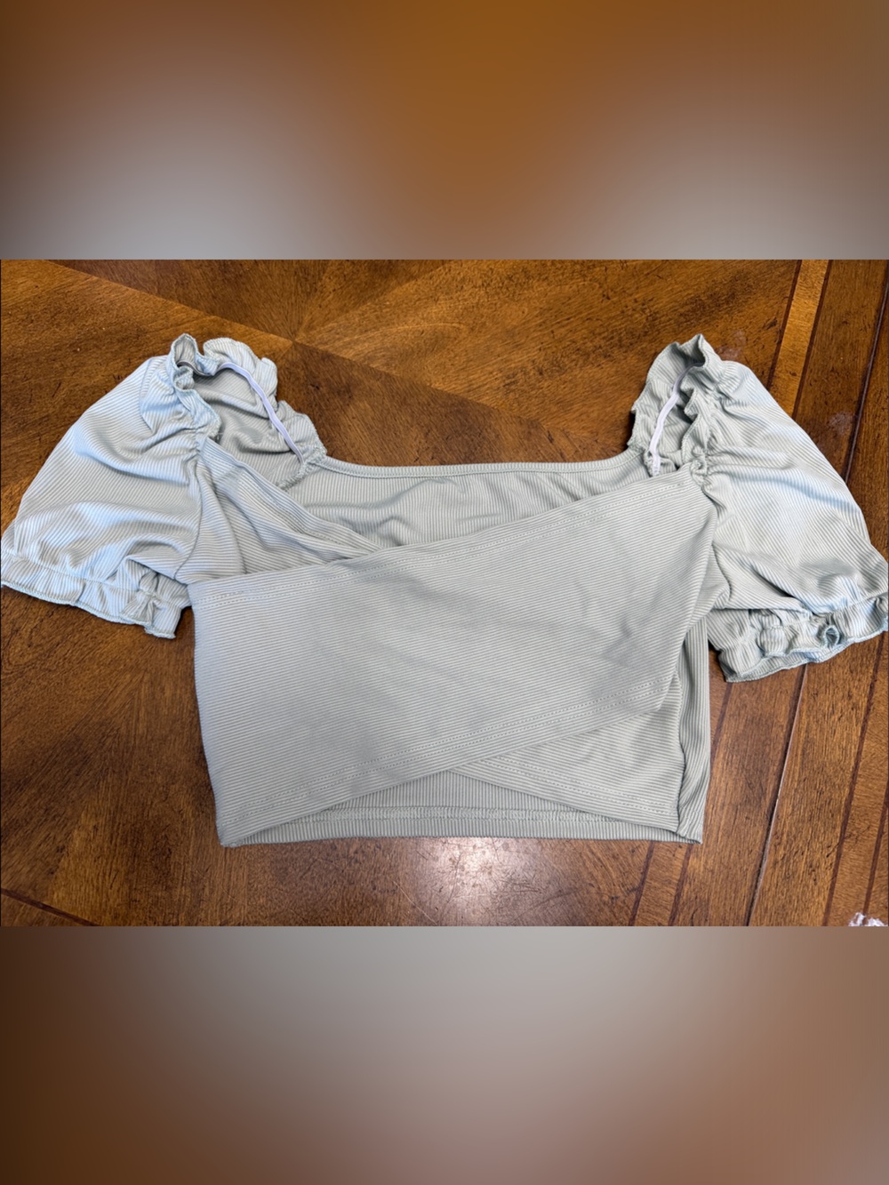 SHEIN Ribbed Sage Green Crop Top